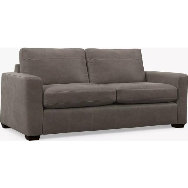 John Lewis Oliver II Large 3 Seater Leather Sofa, Dark Leg