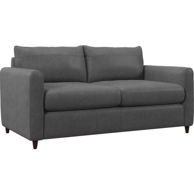 John Lewis Bailey II Medium 2 Seater Leather Sofa Bed, Dark Leg