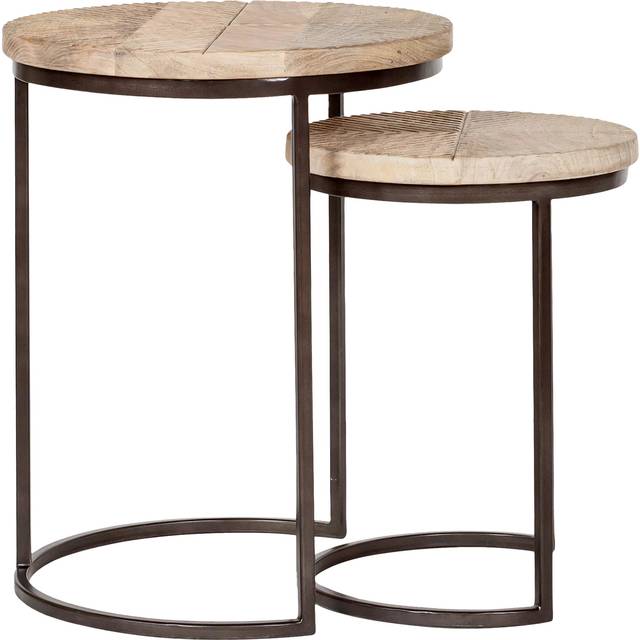 nkuku Aasha Side Tables, Nest of 2, Natural