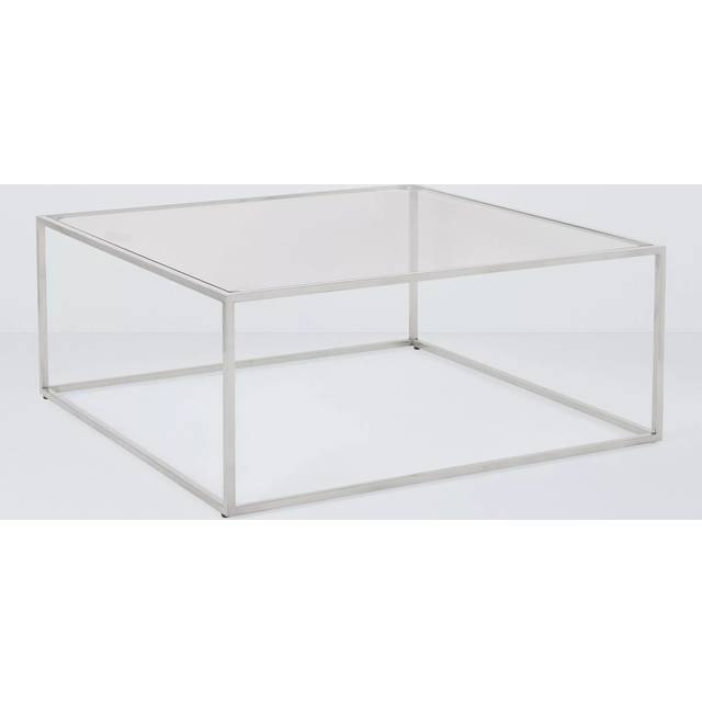 John Lewis Langham Square Glass Coffee Table, Brass