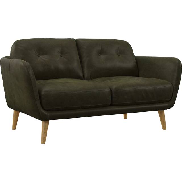 John Lewis Arlo Small 2 Seater Leather Sofa, Light Leg