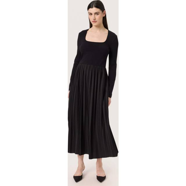Soaked In Luxury Simone Plisse Skirt Dress, Black