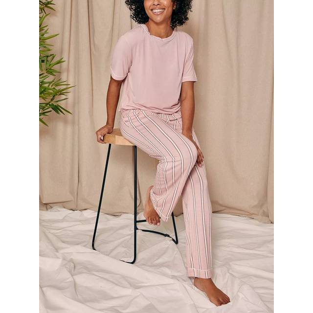 Pretty You London Tee and Trouser Set in Blush Stripe - 12