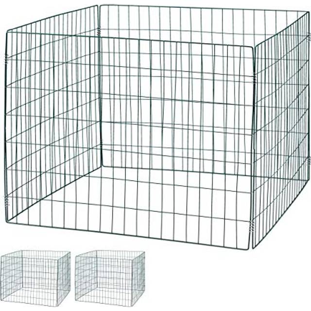 Mesh Compost Bin, Pack of 3, Organic Garden Waste Recycling, Large Leaf Composter, 560 l, Metal, Dark Green - Relaxdays