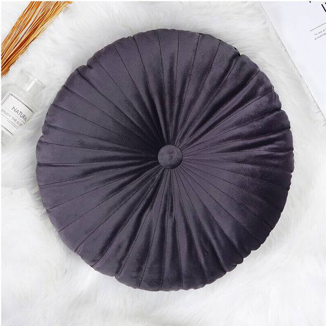 (Orange) Velvet Window Floor Sofa Living Room Home Round Pumpkin Back Seat Chair Cushion