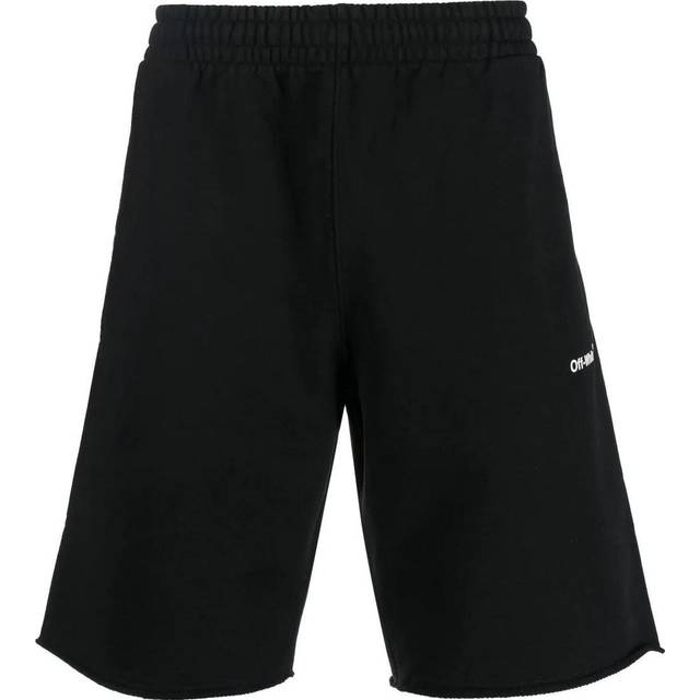 Men's Off-White FW22 Solid Color Logo Printing Elastic Waistband Sports Shorts Ordinary Version Black - DefaultColor