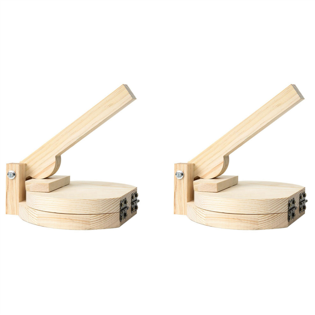 2X Wood Tortilla Press Dumpling Skin Maker Presser Chapati Roti Taco Corn Maker Pressing Kitchen Gadget Accessories