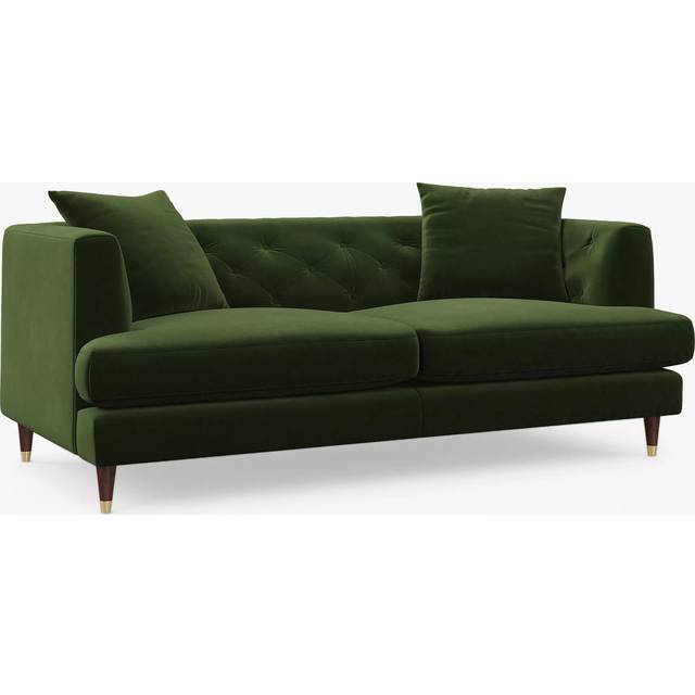 John Lewis Chester Large 3 Seater Sofa, Dark Leg, Easy Clean Plush Velvet Olive Green