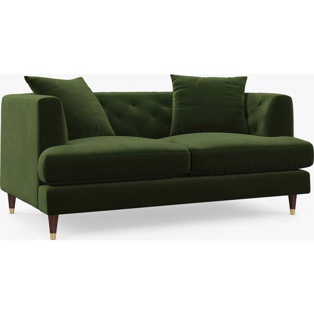 John Lewis Chester Medium 2 Seater Sofa, Dark Leg, Easy Clean Plush Velvet Olive Green