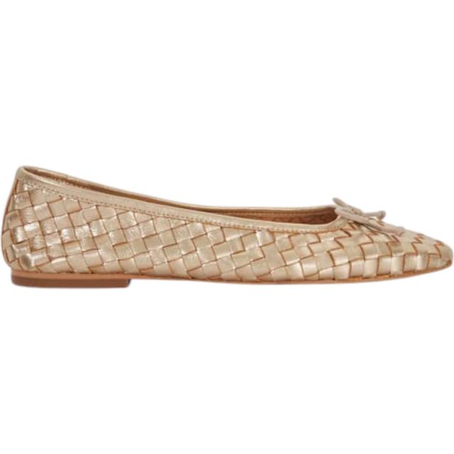 Dune Heat Woven Leather Ballerina Pumps