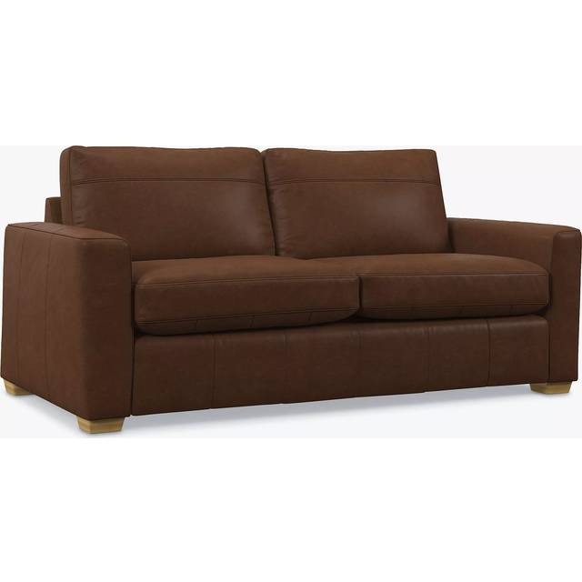 John Lewis Oliver II Large 3 Seater Leather Sofa, Light Leg