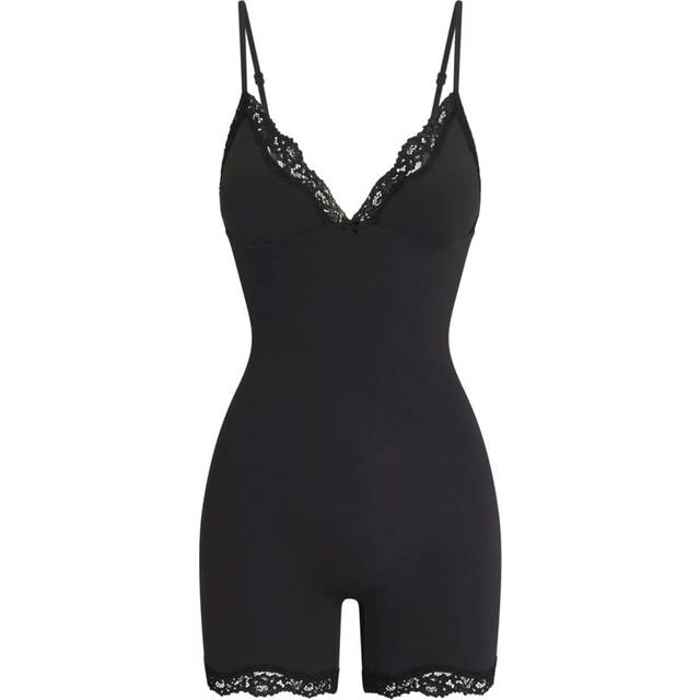 SKIMS Triangle Onesie (Bodysuit) | Black | Small | Fits Everybody Lace - Onyx