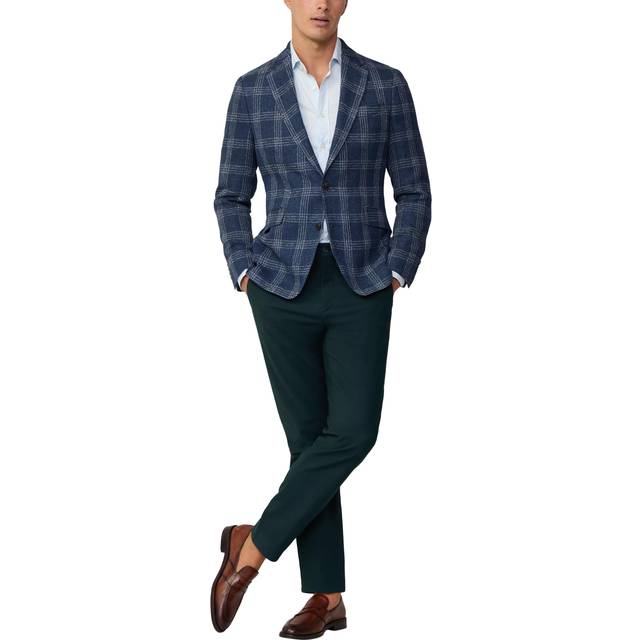 Hackett London Cotton Linen Blend Blazer, Navy