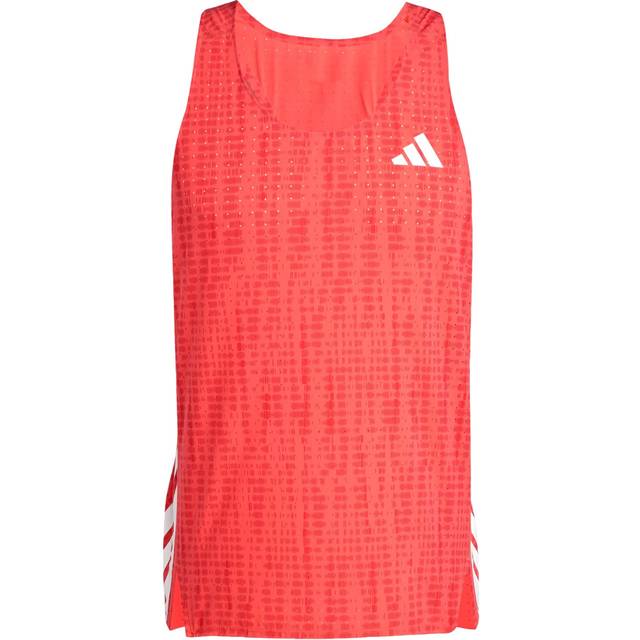 adidas Adizero Tank Top Men - Red, White, Size XXL - red