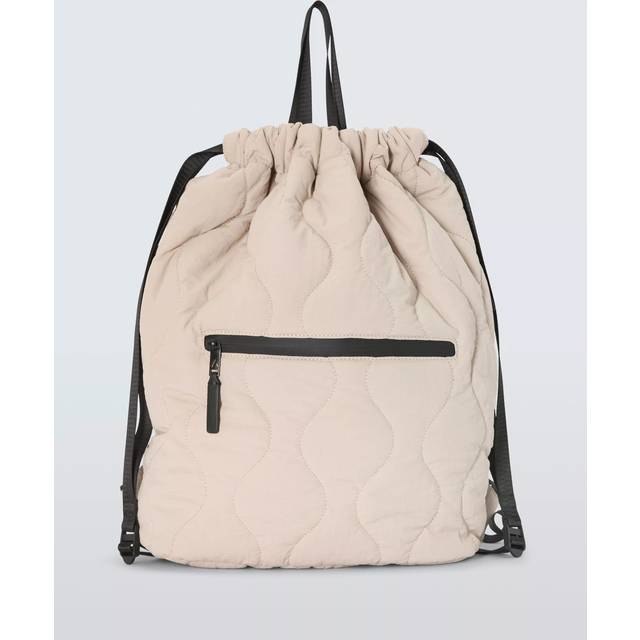 John Lewis ANYDAY Quilted Drawstring Backpack, Brown