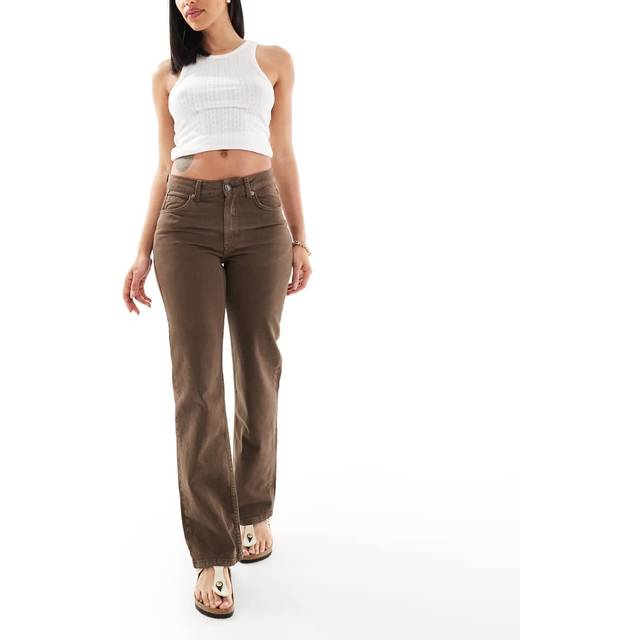 Stradivarius D98 straight-leg vintage effect jeans Brown 4