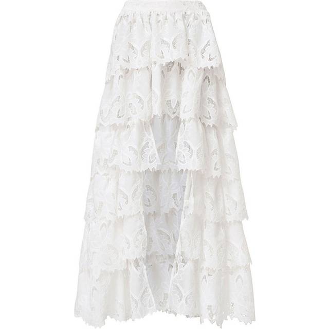 Cavarly Tiered Broderie Anglaise Skirt - SNOW WHITE - Founded in London in 1994, AllSaints has been crafting iconic leather pieces for decades. As well as statement jackets, biker boots, and accessories, the brand’s everyday items offer a dose of attitude with distressed detailing, daring prints and the signature Ramskull logo.