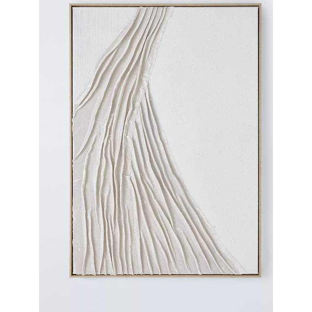 John Lewis 'Gathers' Framed Hand Painted 3D Canvas, 100 x 70cm, Neutral