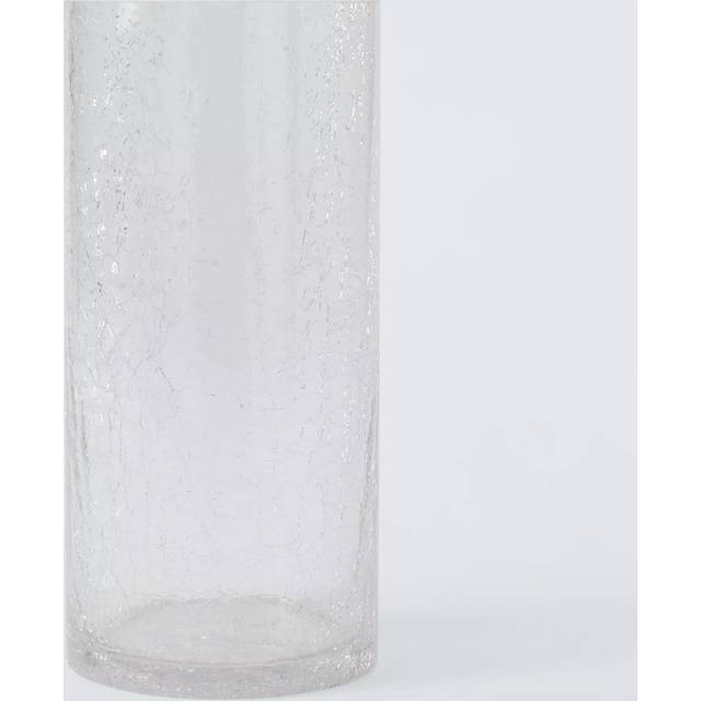 John Lewis Crackle Glass Barrel Vase, H25cm, Clear