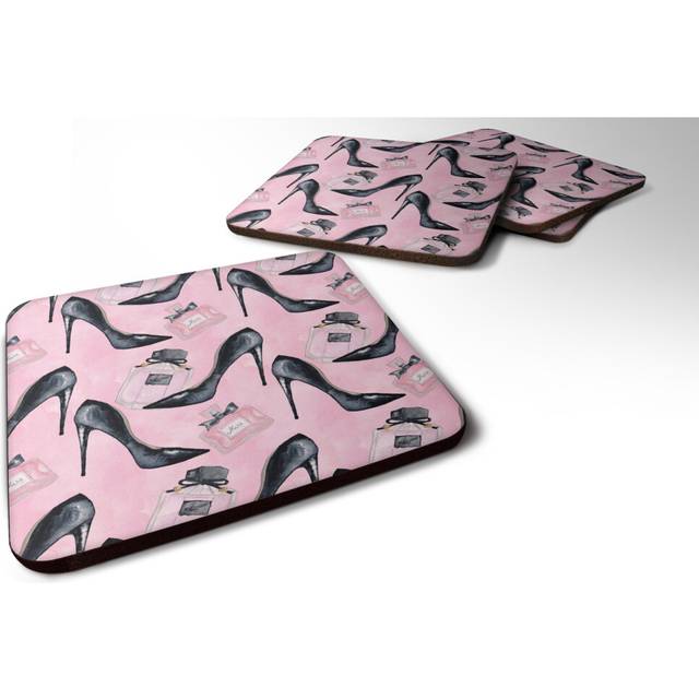 """""Caroline's Treasures Fashion Diva Shoes and Perfume Decorative coasters  3.5  Multicolor"""""