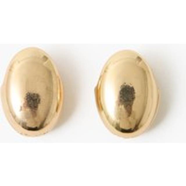 Double Sided Curved Dome Hoop Earrings Gold