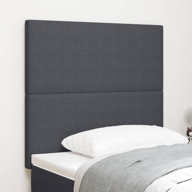 Sänggavel Enkel Design Mörkgrå 100 cm Sammet