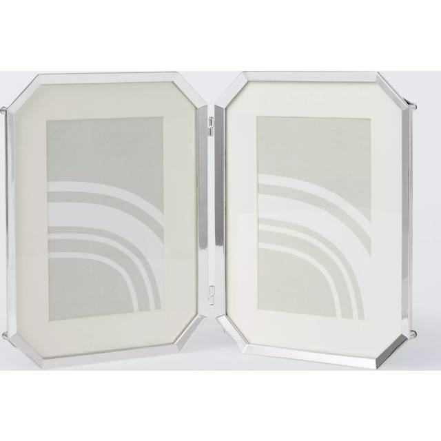 John Lewis Malborough Double Photo Frame & Mount, 4 x 6" (10 x 15cm), Silver