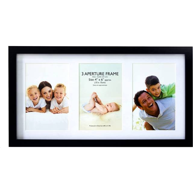 Lewis's Multi Aperture Photo Picture Frame with 3 Photos (Black - 4" x 6") | TJ Hughes Black