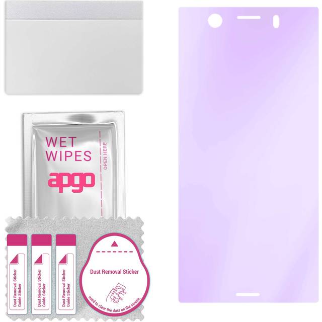 apgo Anti-Blue 9H Hybrid protective glass compatible with Sony Xperia XZ1 Compact, flexible nano glass, great replacement for tempered glass, scratch-