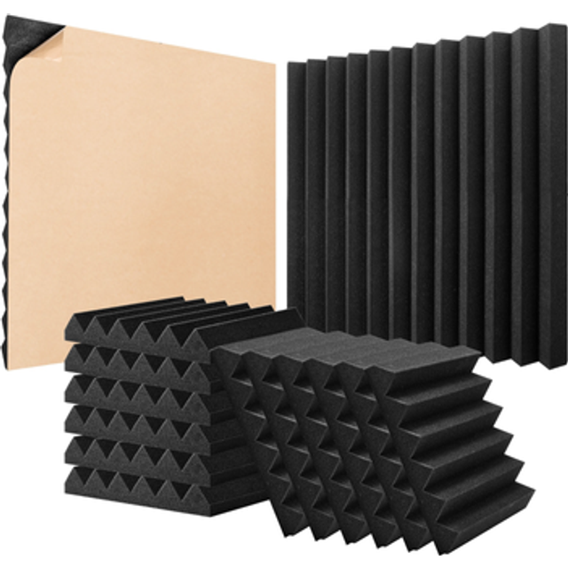VEVOR akustiska skumpaneler 24-pack 12 x 12 x 2 i lim för väggtak