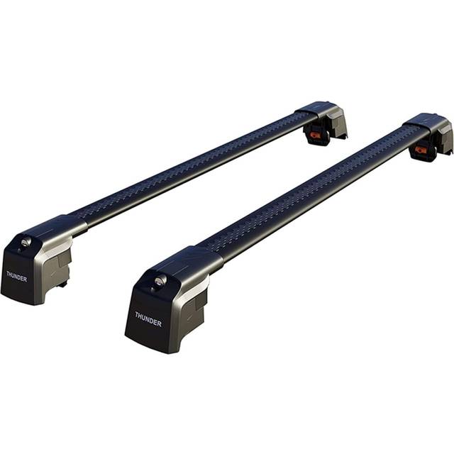 TRX-2 Aluminium Roof Rack Cross Bars Rail Carrier WingBar Edge , Anti-Theft Lockable Black Color Fits Flush Rail/Integrated Rail Vehicles