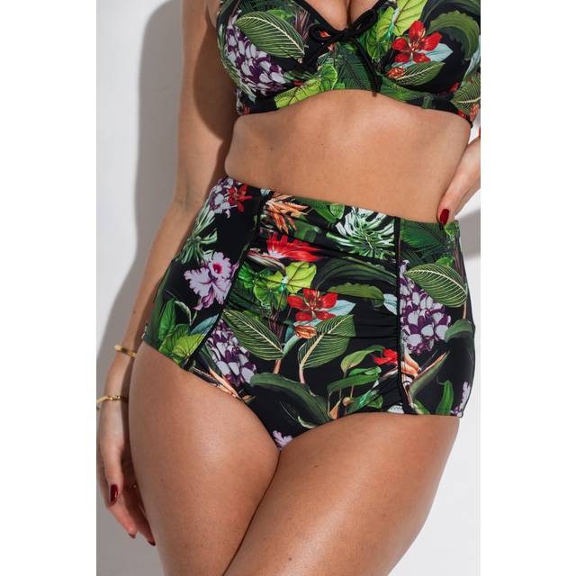 Pour Moi Palermo Tummy Control Bikini Brief - Black Tropical - S - 10