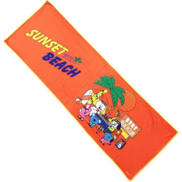 Ensky BT21 Furu Cool Towel Sunset Beach 1 300 x 900mm Made of Polyester Approx.