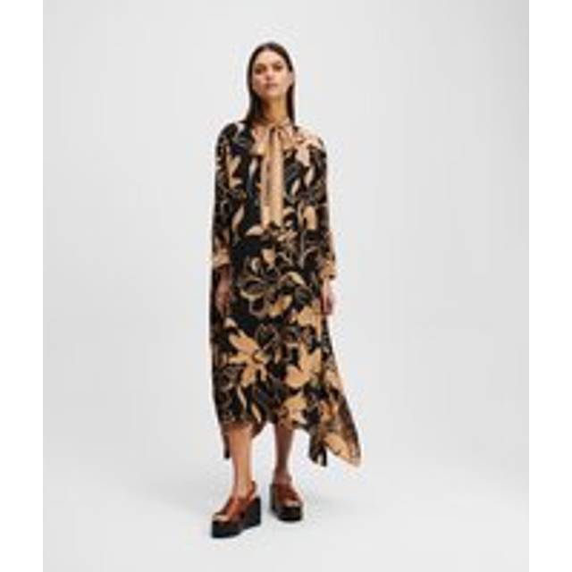 Karl Lagerfeld, Kaftan Dress, Woman, All Over Orchid Print, Size: 6