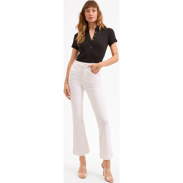 Veronica Beard Carson Kick-Flare Jean Extended White - 15