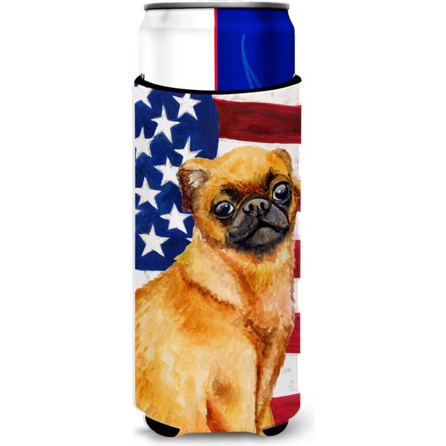 Caroline's Treasures Small Brabant Griffon Patriotic Decorative Can Hugger  Slim  Multicolor