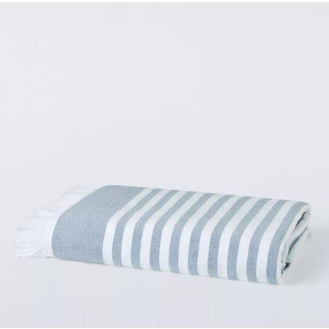 John Lewis Hamman Terry Beach Towel, Bluestone