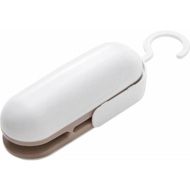 (Grey) Mini Snacks Vacuum Sealer Plastic Bag Hand Pressure Heat Vacuum Food Preservation Sealing Machine