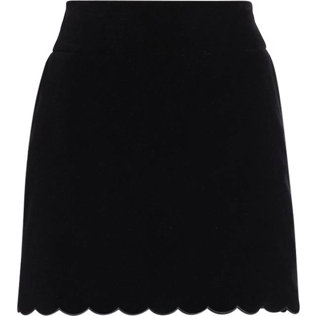 Chloé - Scalloped Velvet Mini Skirt - Black - FR 40