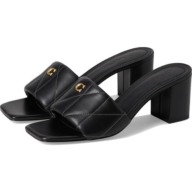 Coach  Mules / Casual Shoes QUILTED BLOCK HEEL SANDAL  - 6 - Black - 6