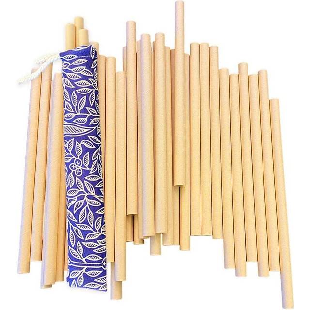 VIE Gourmet Disposable Bamboo Straws Bundle, 197x6mm, 100 Plus 197x10mm, 50 pcs, Multicolor, One Size