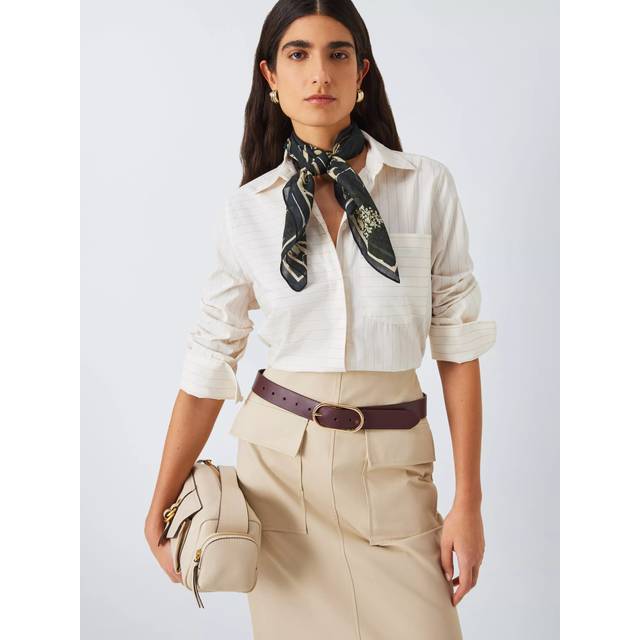 John Lewis Palm Print Cotton Square Scarf