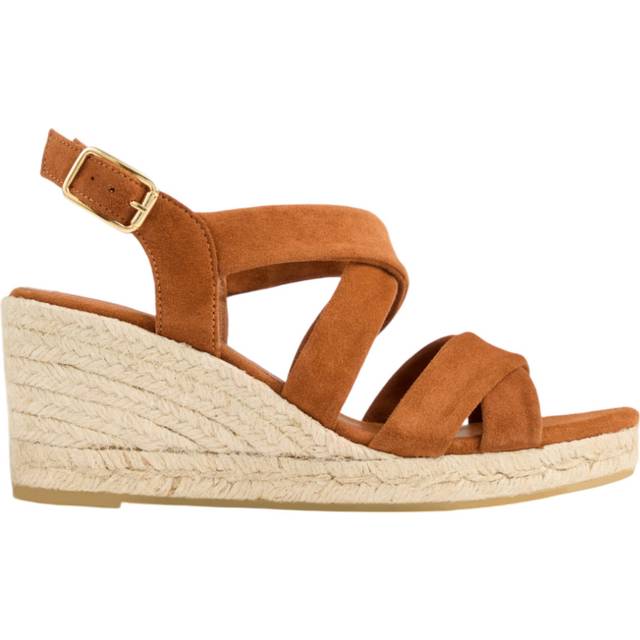 LK Bennett Mariana Multi Strap Wedges - 38, TAN SUEDE