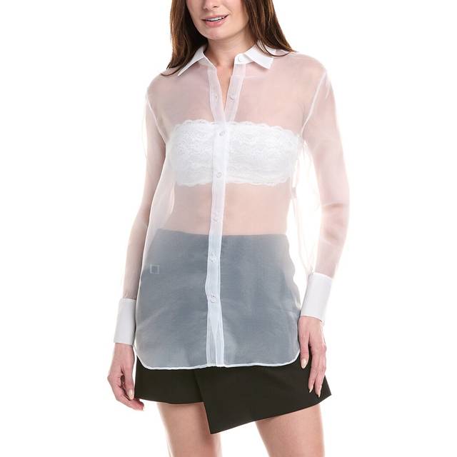 Kenneth Cole Sheer Organza Oversized Shirt