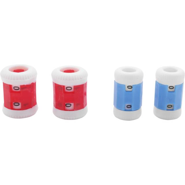 2 Large Red Plastic Knit Knitting Needles Row Counter +2 Small Blue (Large 2.2 * 1.5cm+Small 1.2cm)