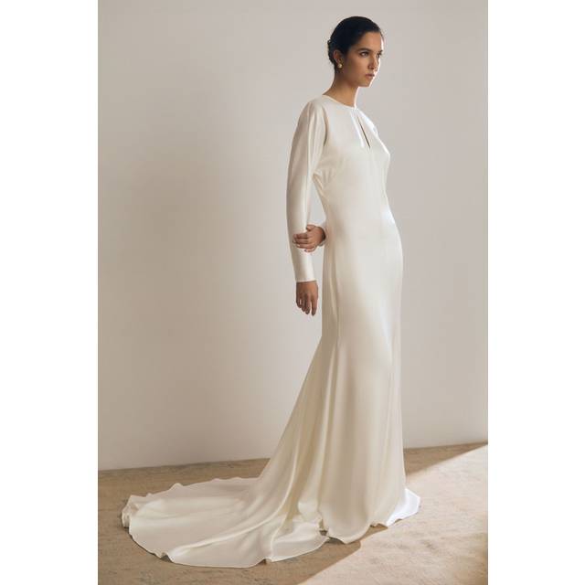 Reiss Atelier Clemence Long Sleeve Wedding Dress, White
