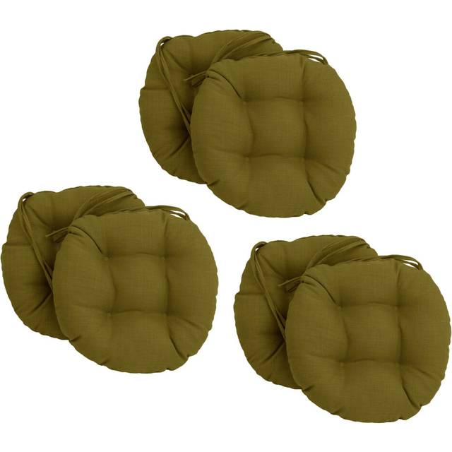 Blazing Needles 16-inch Solid Round Tufted Outdoor Chair Cushion, 16 x 16, Avocado 6 Count
