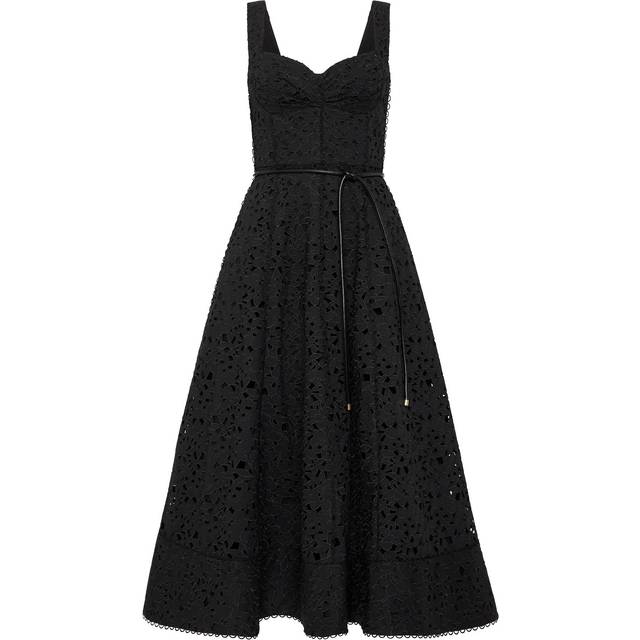 Kitsu Strap Midi Dress - Black - 4
