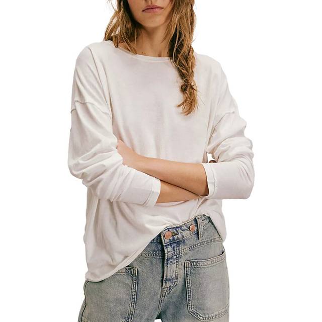 We The Free Nina Long-Sleeve Tee in Ivory, Size: Medium