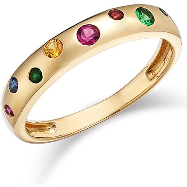 Bloomingdale's Fine Collection Rainbow Sapphire & Tsavorite Band in 14K Yellow Gold